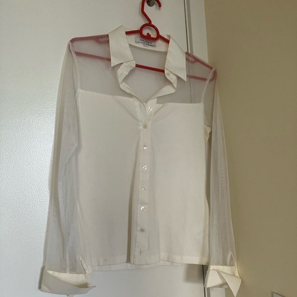 White Anne Fontaine shirt with collar and cuffs